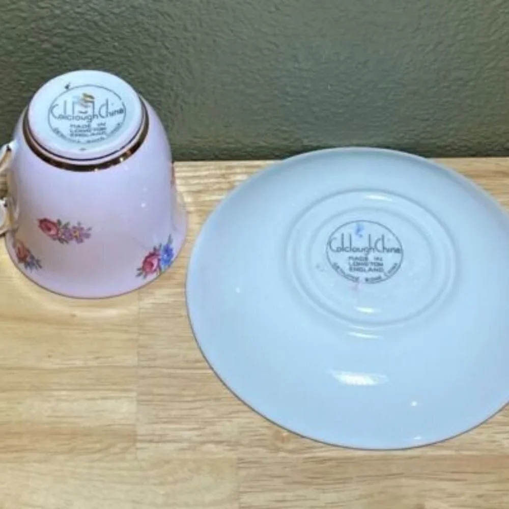 Colclough Pink Floral/Flower Longston England Vintage Genuine Bone China w/Gold.
